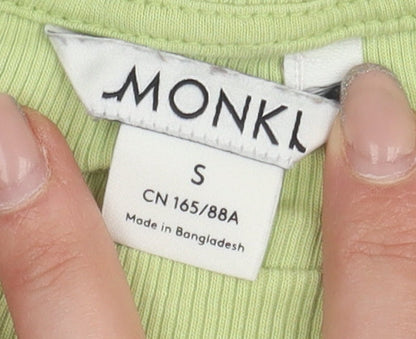 Womens UK Size S Monki Green Basic T-Shirt
