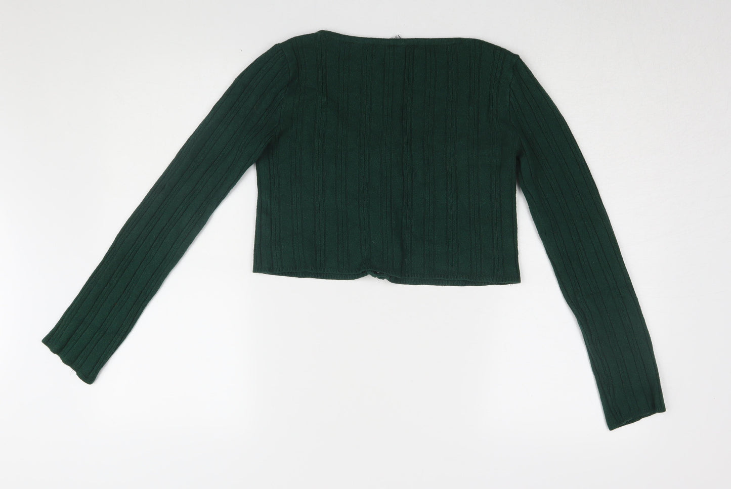 Womens UK Size M Cooperative Green Cropped T-Shirt