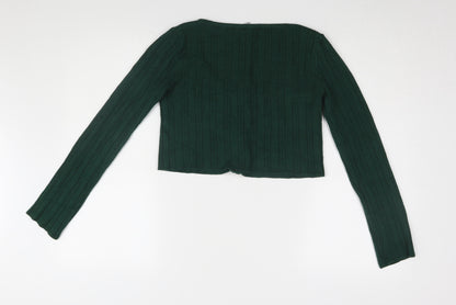 Womens UK Size M Cooperative Green Cropped T-Shirt