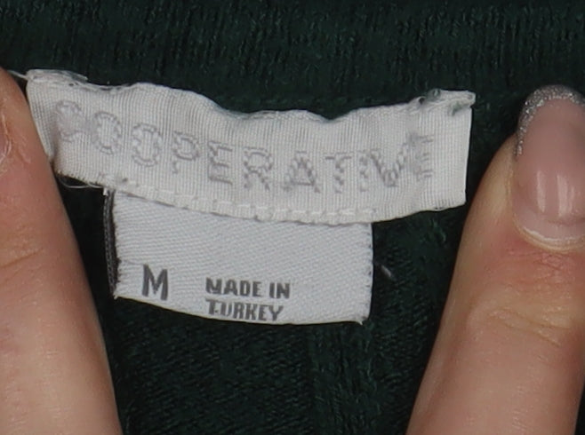 Womens UK Size M Cooperative Green Cropped T-Shirt