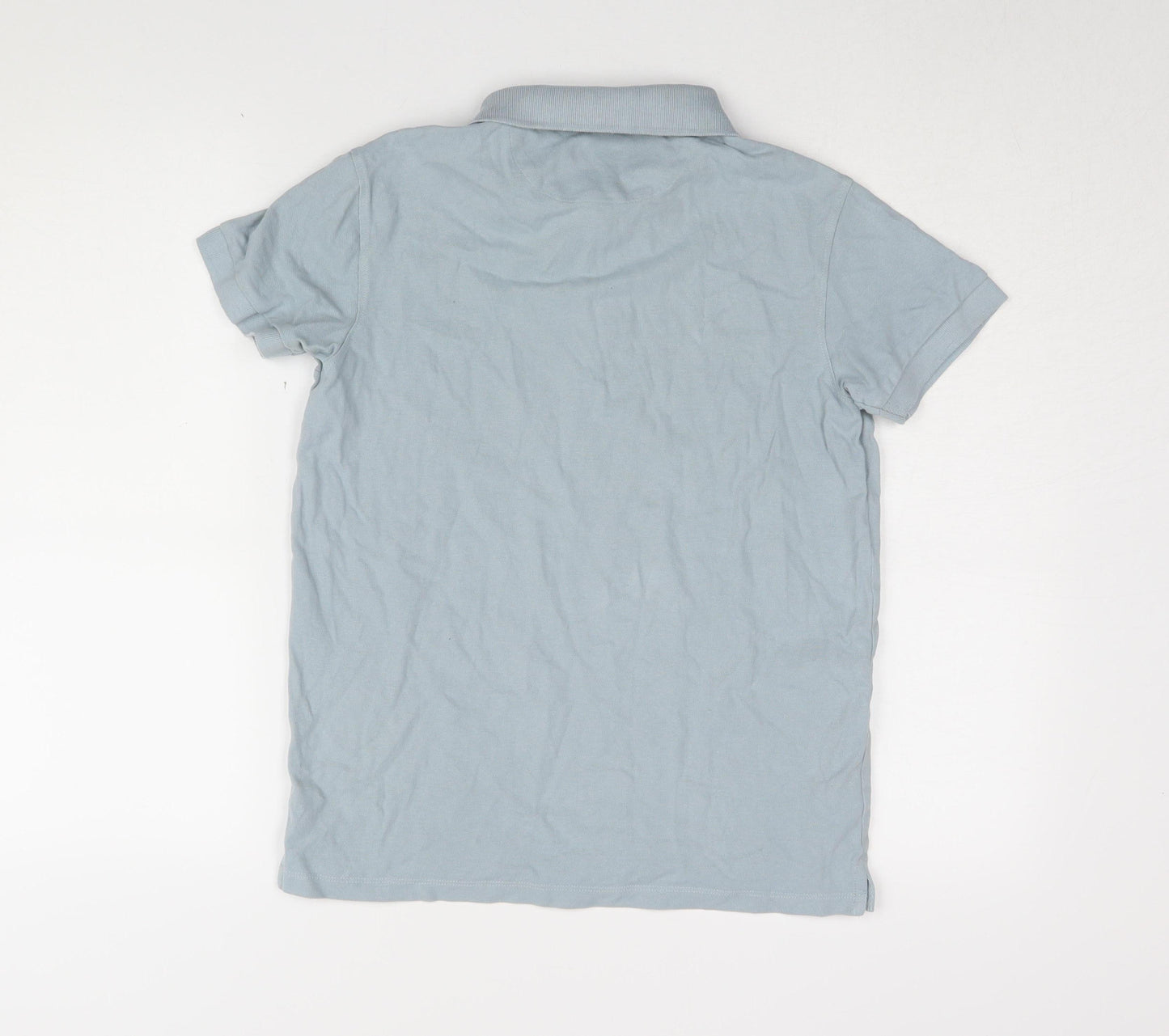 MNG Men Blue XS Polo Shirt, Short Sleeve, Cotton