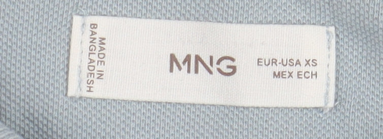 MNG Men Blue XS Polo Shirt, Short Sleeve, Cotton