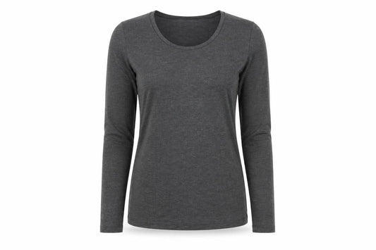 Front view of Marks & Spencer Black Long Sleeve Basic T-Shirt