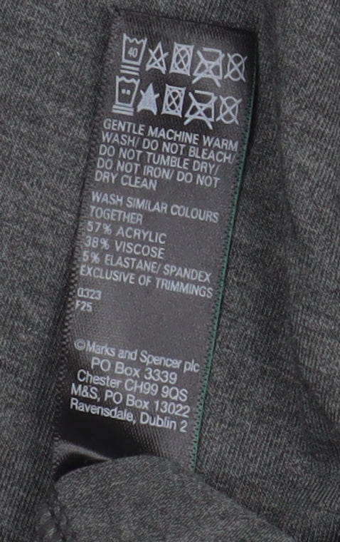 Womens UK Size 8 Marks and Spencer Black Basic T-Shirt