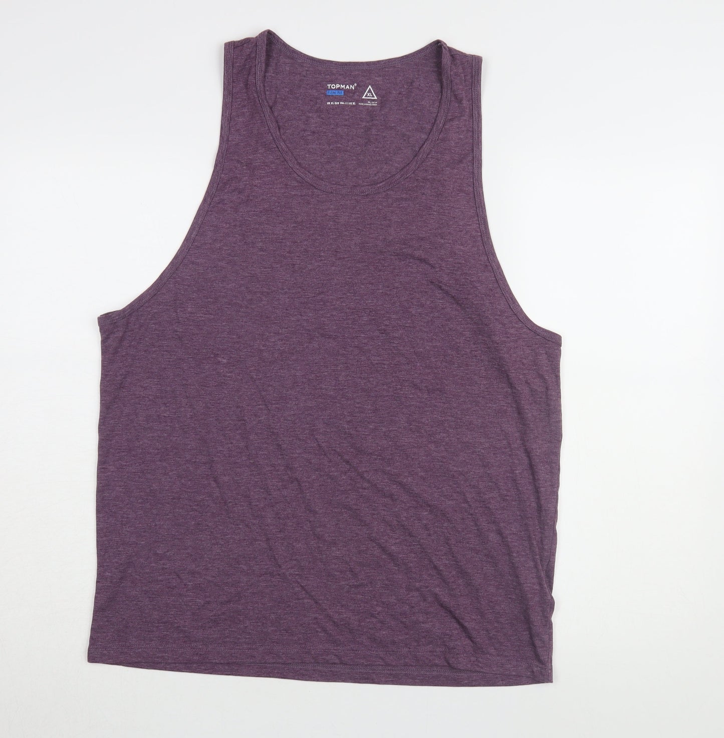 Topman Men's XL Purple Sleeveless Slim Fit T-Shirt