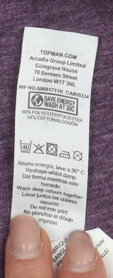 Topman Men's XL Purple Sleeveless Slim Fit T-Shirt