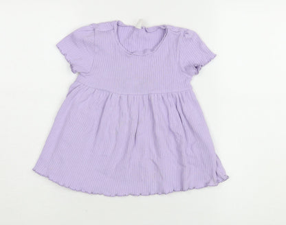 Next Girls Purple A-Line Dress, 5-6 Years, Cotton Blend