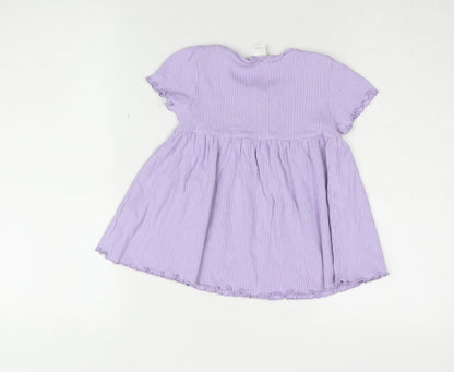 Next Girls Purple A-Line Dress, 5-6 Years, Cotton Blend