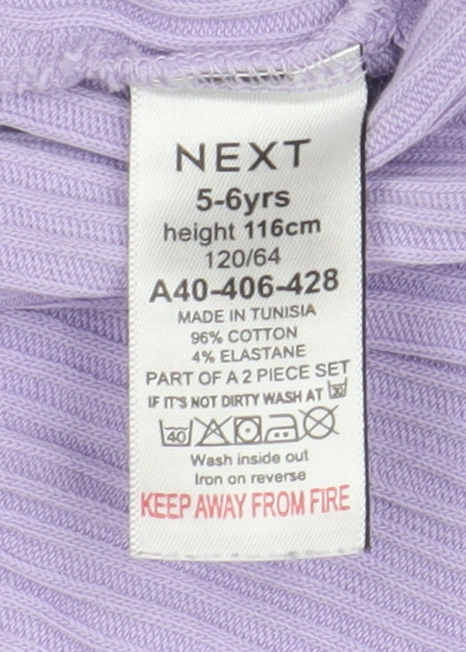 Next Girls Purple A-Line Dress, 5-6 Years, Cotton Blend