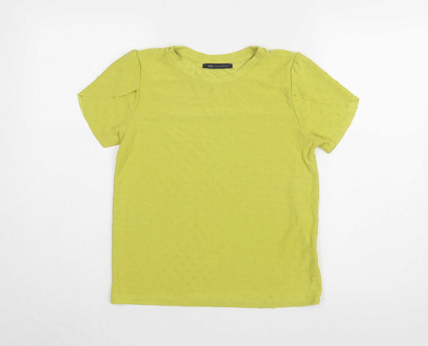 Womens UK Size 10 Marks and Spencer Green Basic T-Shirt