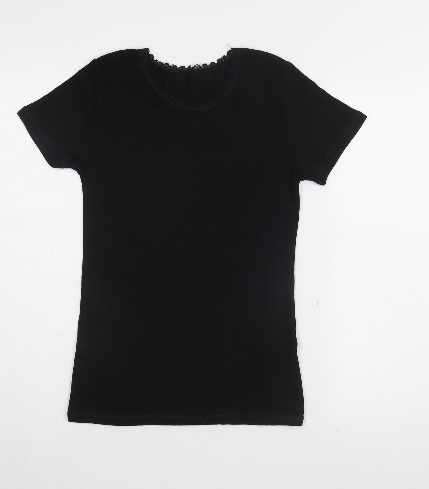 Womens UK Size 8 Marks and Spencer Black Basic T-Shirt