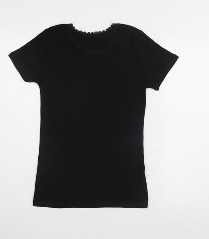Womens UK Size 8 Marks and Spencer Black Basic T-Shirt