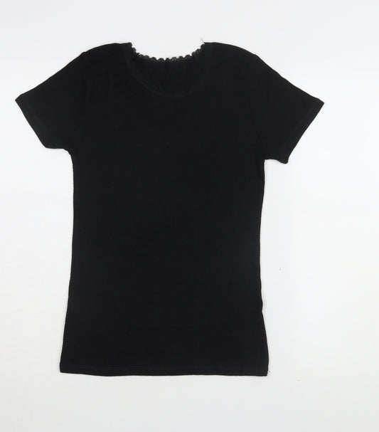 Womens UK Size 8 Marks and Spencer Black Basic T-Shirt