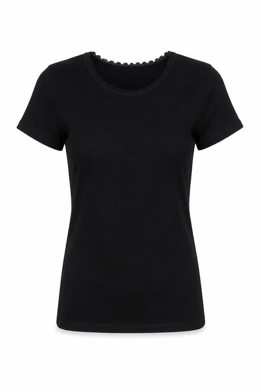 Womens UK Size 8 Marks and Spencer Black Basic T-Shirt