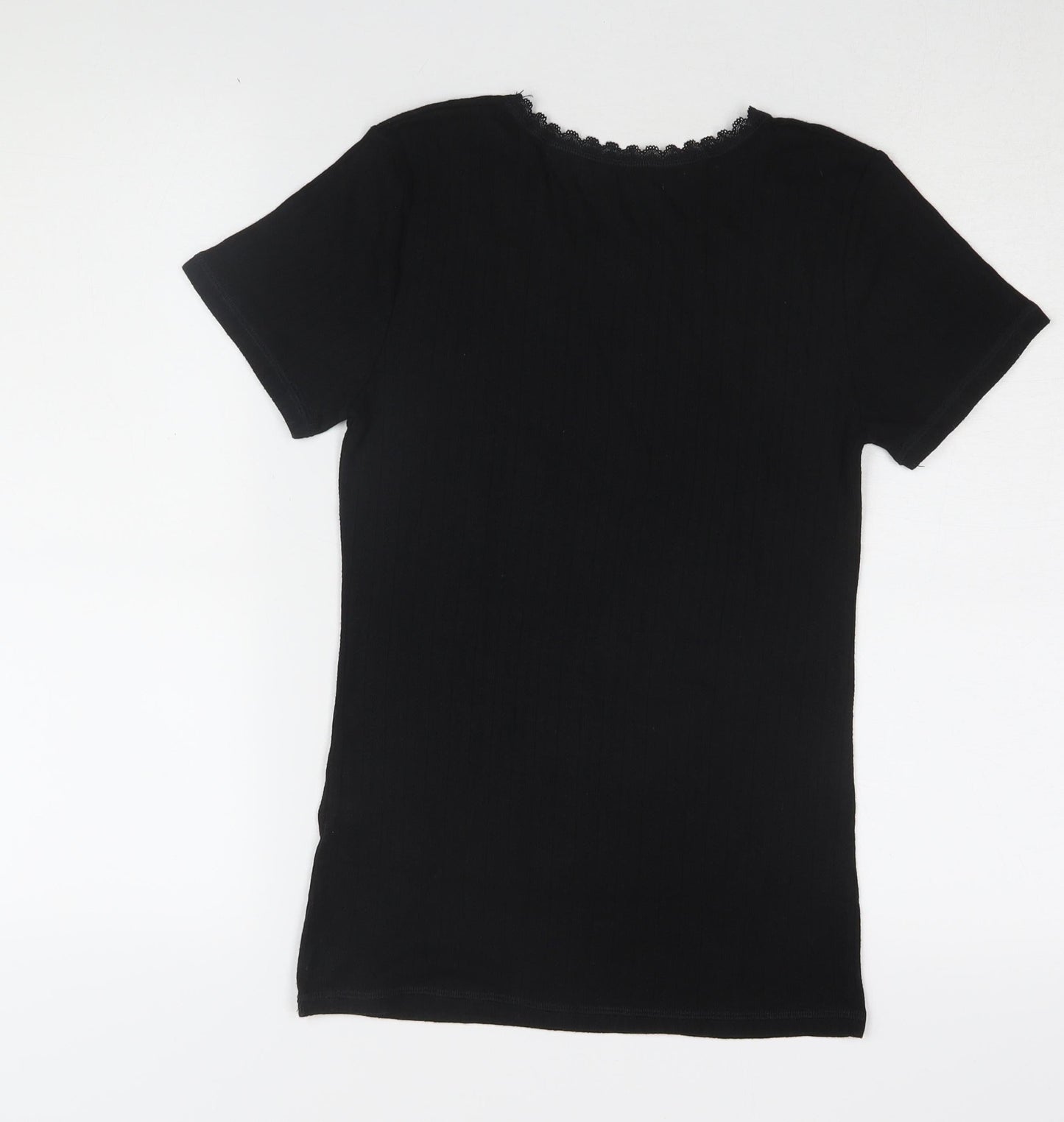 Womens UK Size 8 Marks and Spencer Black Basic T-Shirt