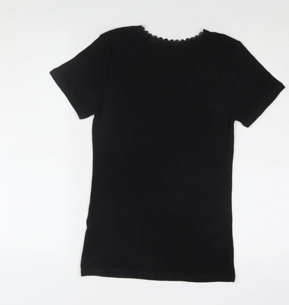 Womens UK Size 8 Marks and Spencer Black Basic T-Shirt