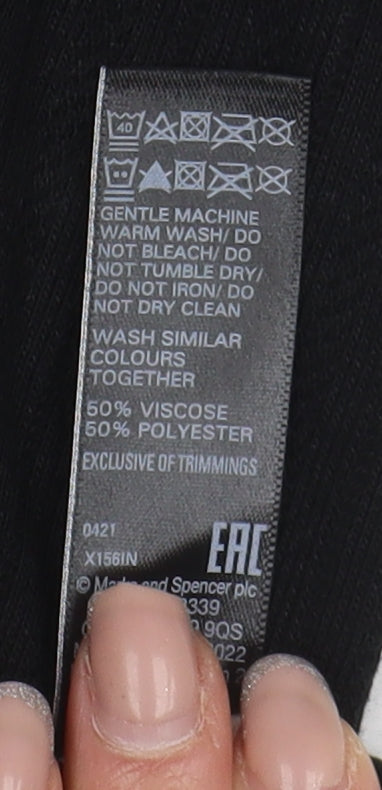 Womens UK Size 8 Marks and Spencer Black Basic T-Shirt