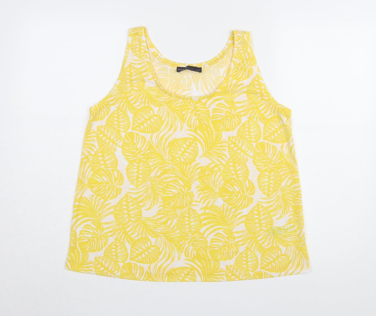 Womens UK Size 12 Marks and Spencer Yellow Basic Tank