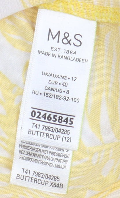 Womens UK Size 12 Marks and Spencer Yellow Basic Tank