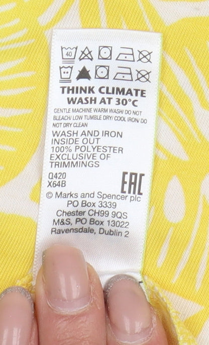 Womens UK Size 12 Marks and Spencer Yellow Basic Tank