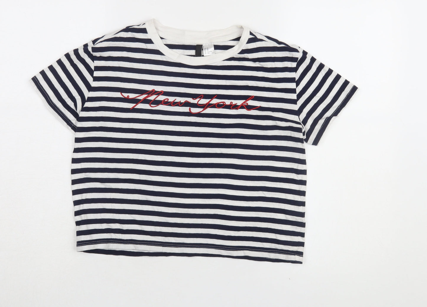 Womens UK Size XS H&M Multicoloured Cropped T-Shirt