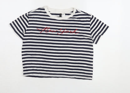 Womens UK Size XS H&M Multicoloured Cropped T-Shirt