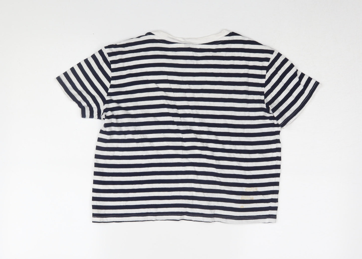 Womens UK Size XS H&M Multicoloured Cropped T-Shirt