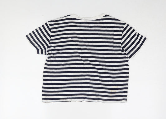 Womens UK Size XS H&M Multicoloured Cropped T-Shirt