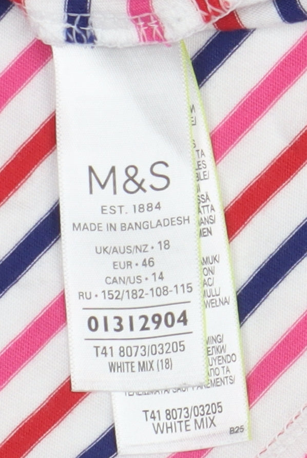 Womens UK Size 18 Marks and Spencer Multicoloured Basic T-Shirt