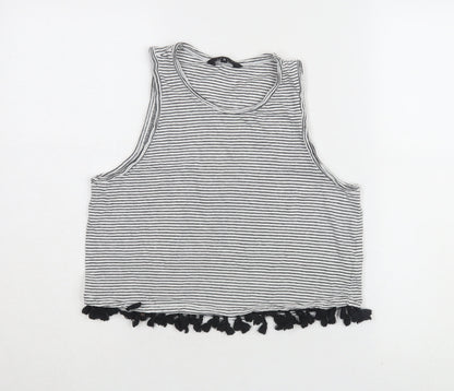 Womens UK Size 10 New Look Black Cropped Tank