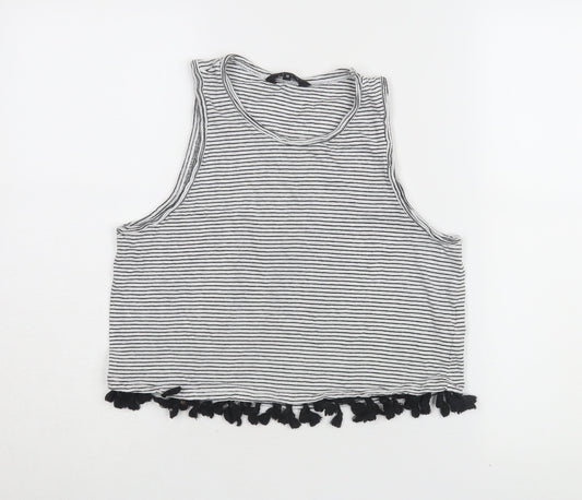 Womens UK Size 10 New Look Black Cropped Tank