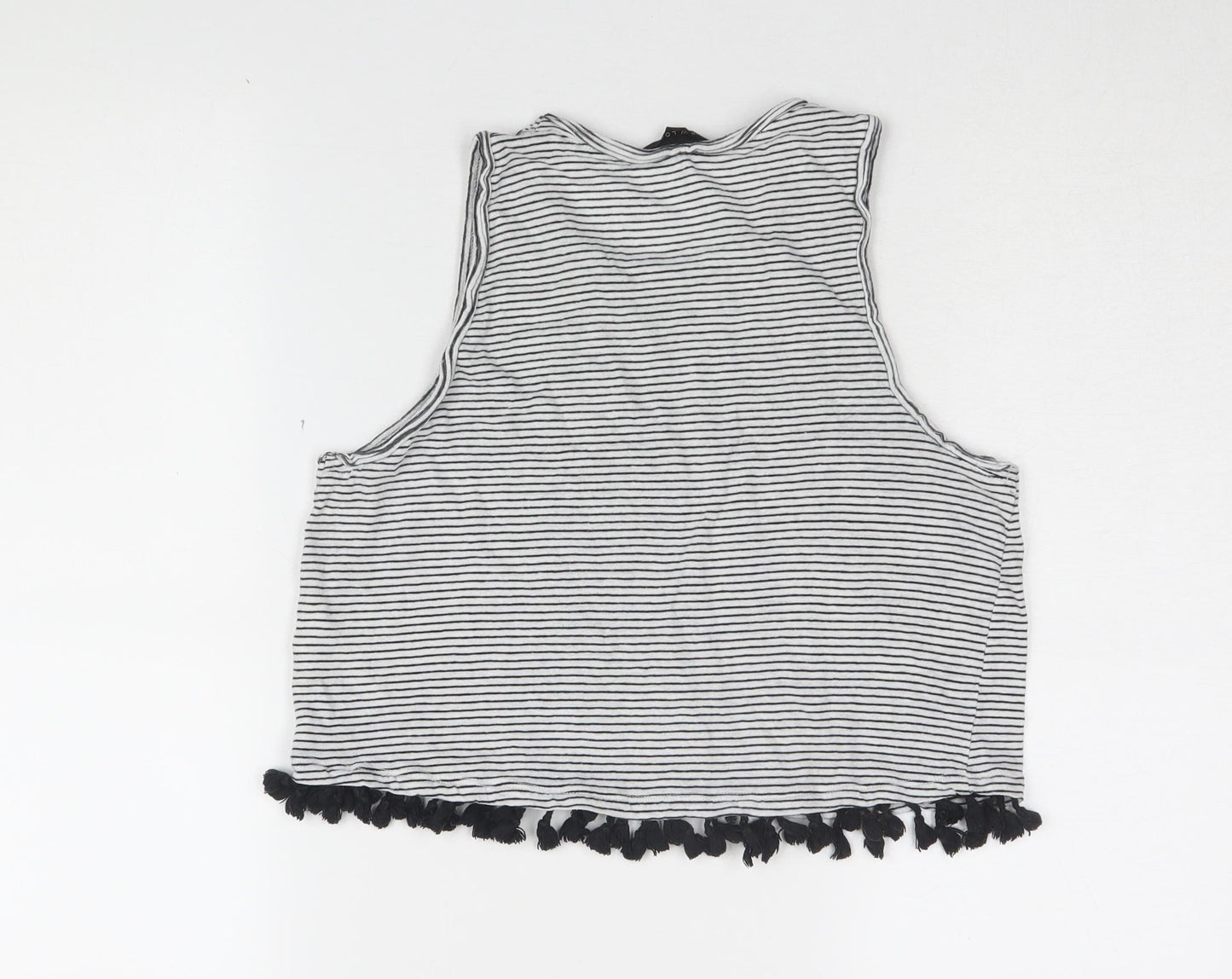 Womens UK Size 10 New Look Black Cropped Tank