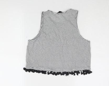Womens UK Size 10 New Look Black Cropped Tank