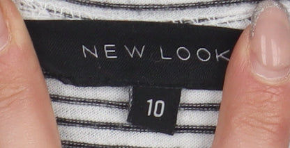 Womens UK Size 10 New Look Black Cropped Tank