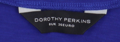 Womens UK Size 8 Dorothy Perkins Blue Basic T-Shirt