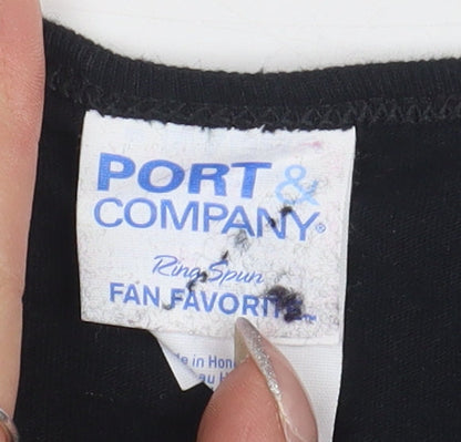 Port & Company Unisex Black Graphic T-Shirt XL