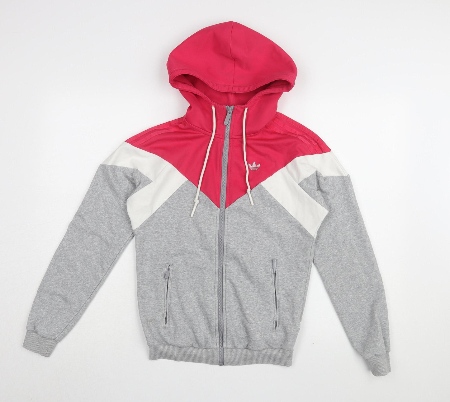 Adidas Women's Grey Colourblock Basic Jacket UK 8