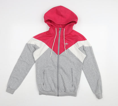 Adidas Women's Grey Colourblock Basic Jacket UK 8