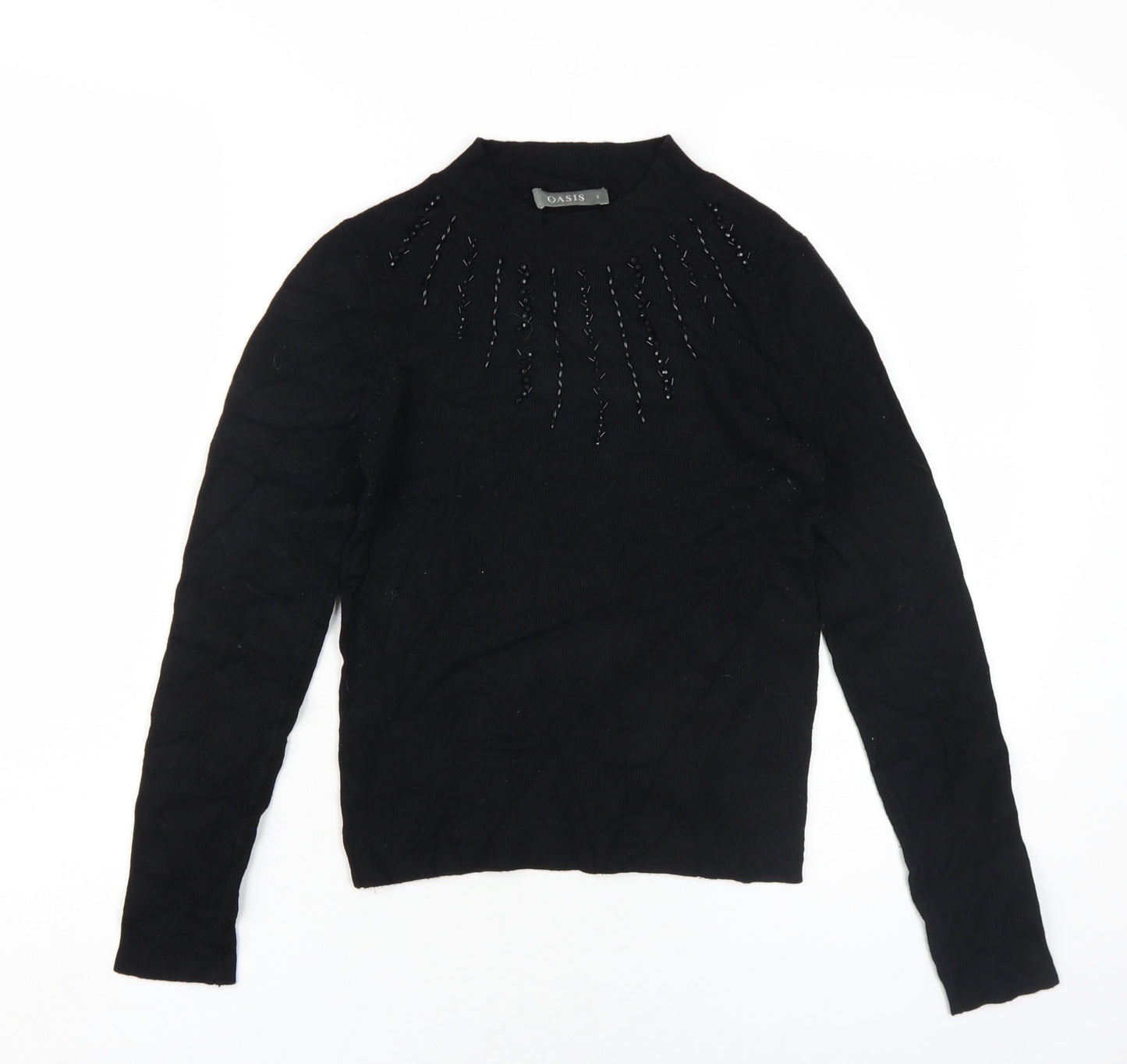 Womens UK Size S Oasis Black Pullover Jumper