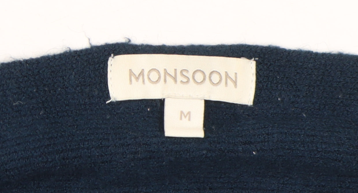 Womens UK Size M Monsoon Blue Cardigan Jumper