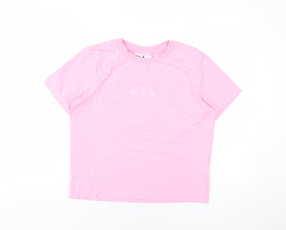 Fila Women's XS Pink Basic T-Shirt, Crew Neck Casual
