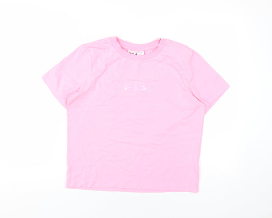 Fila Women's XS Pink Basic T-Shirt, Crew Neck Casual