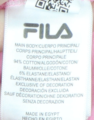 Fila Women's XS Pink Basic T-Shirt, Crew Neck Casual