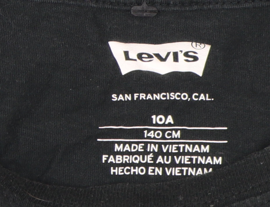 Levi's Boys Black Logo T-Shirt Short Sleeve Size 10 Years
