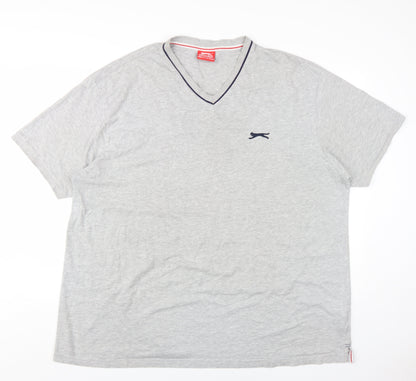 Slazenger Men's Grey V-Neck T-Shirt 4XL