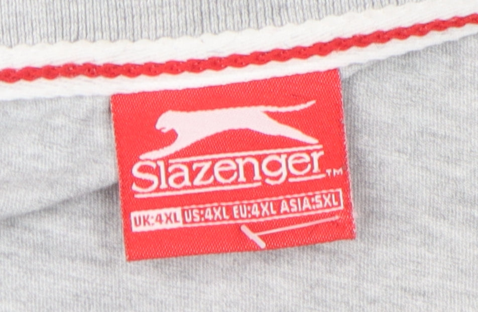 Slazenger Men's Grey V-Neck T-Shirt 4XL