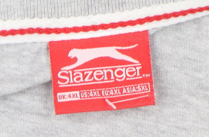 Slazenger Men's Grey V-Neck T-Shirt 4XL