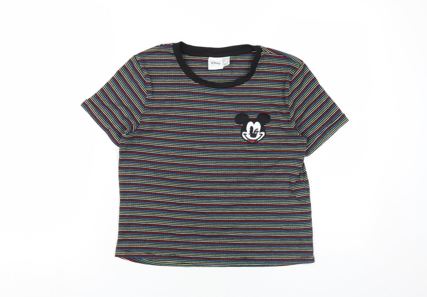 Unisex Adults UK Size 10 Disney Multicoloured Ringer T-Shirt