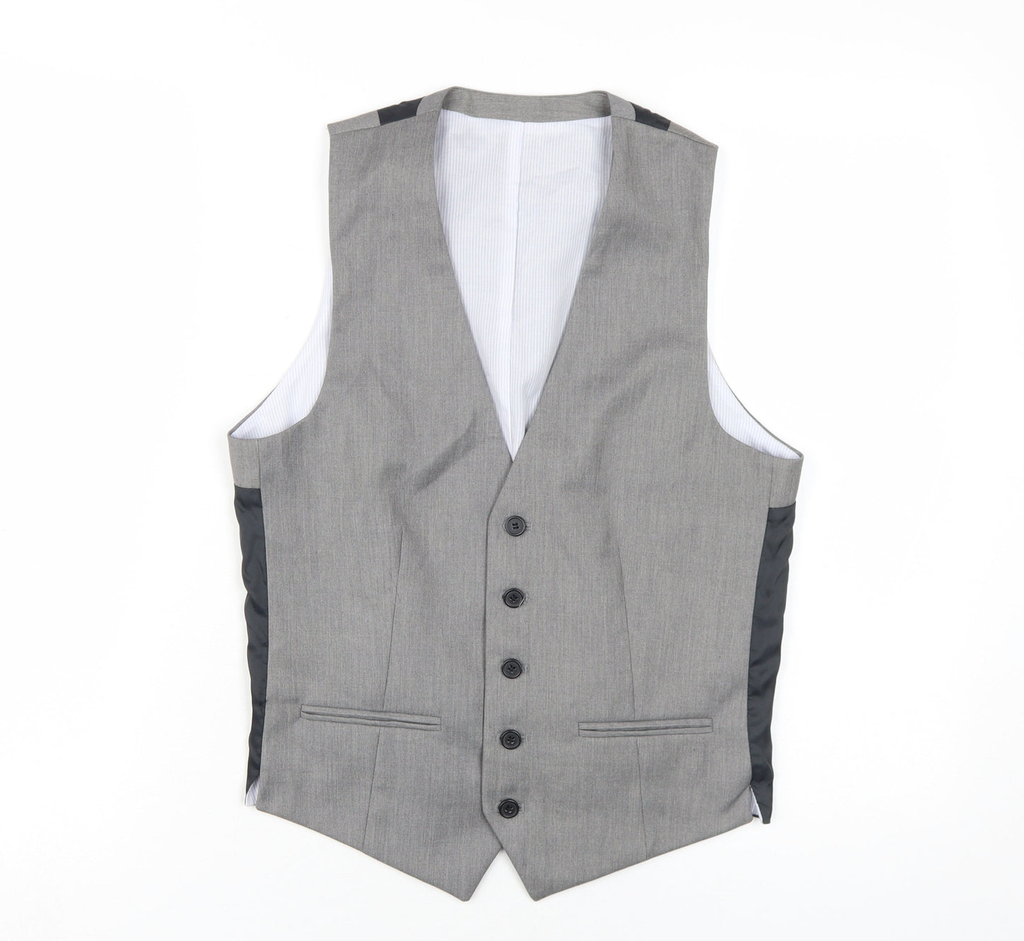Mens UK Size 36 Topman Regular Grey Suit Waistcoat
