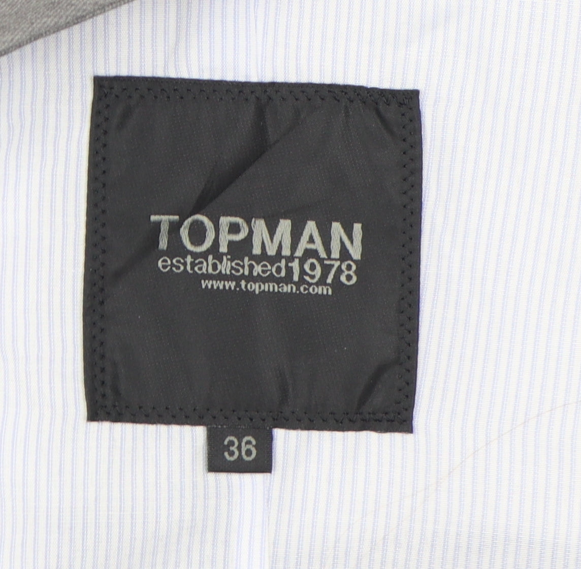 Mens UK Size 36 Topman Regular Grey Suit Waistcoat